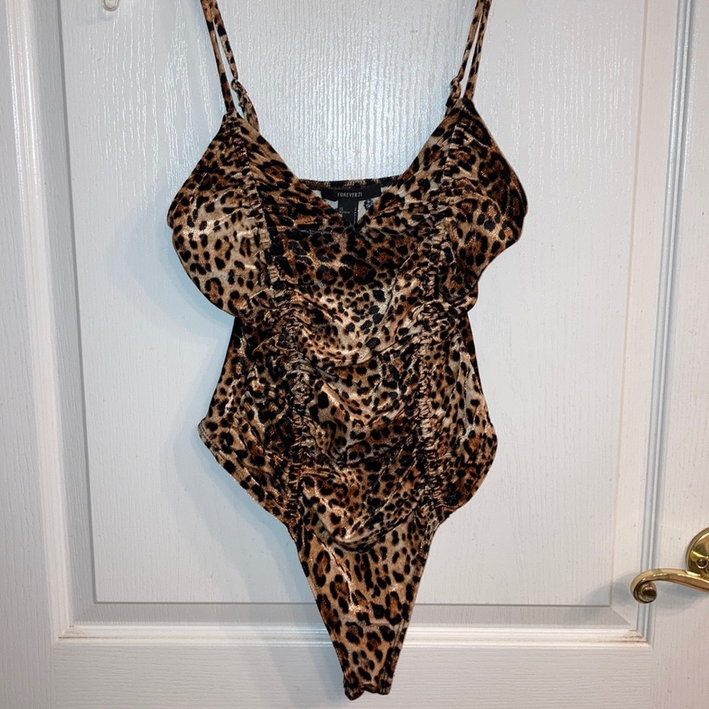 forever 21 leopard body suit